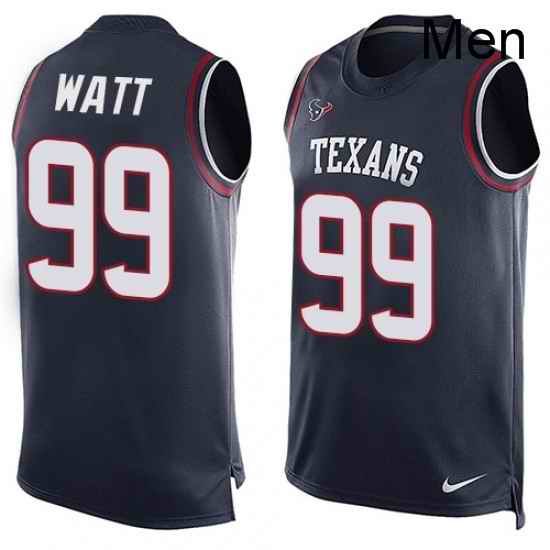 Men Nike Houston Texans 99 JJ Watt Limited Navy Blue Player Name Number Tank Top NFL Jersey